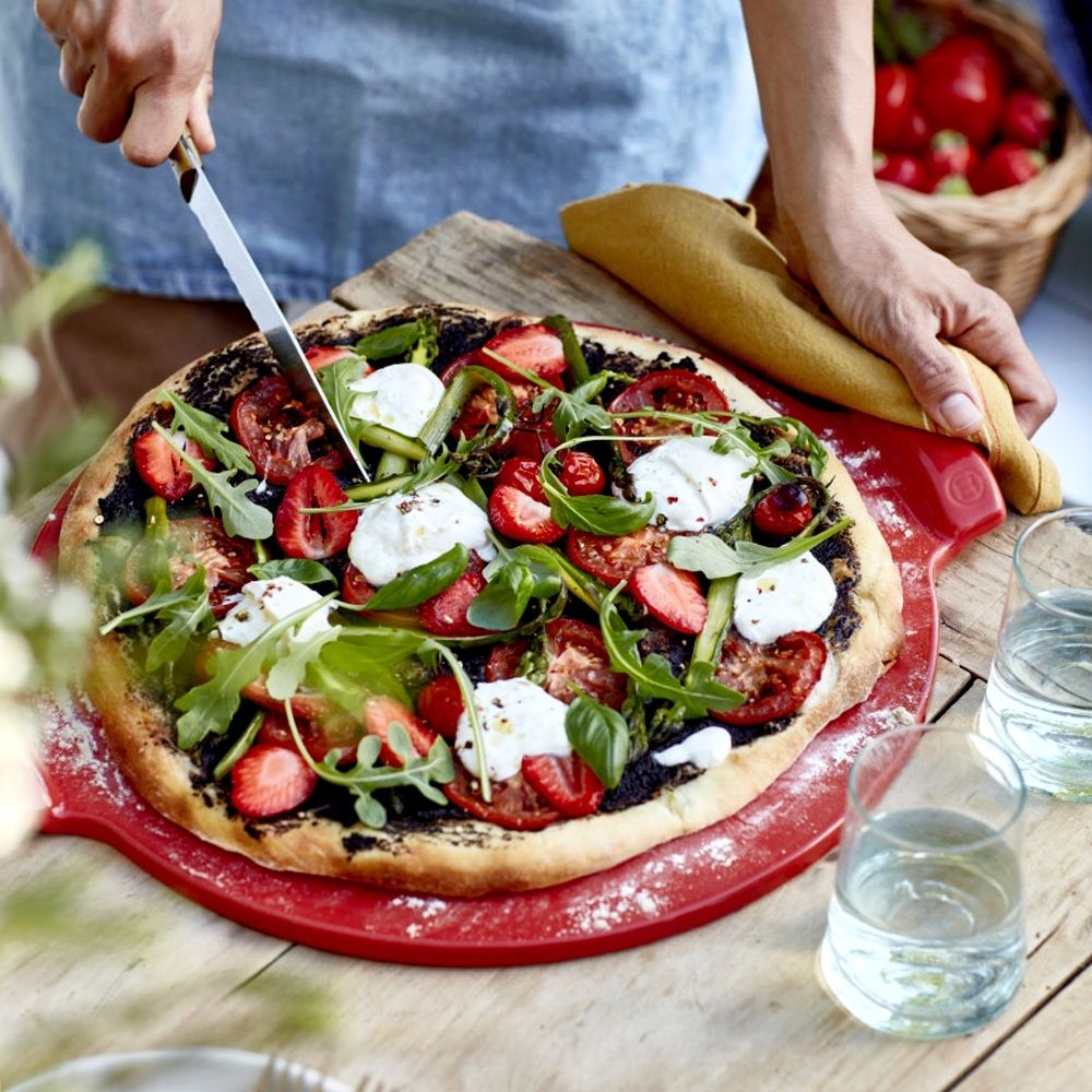 EH Pizzastein mit glattem Boden grand cru rot